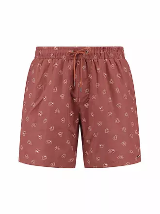 BEACHLIFE | Badeshort para hombre | dunkelrot
